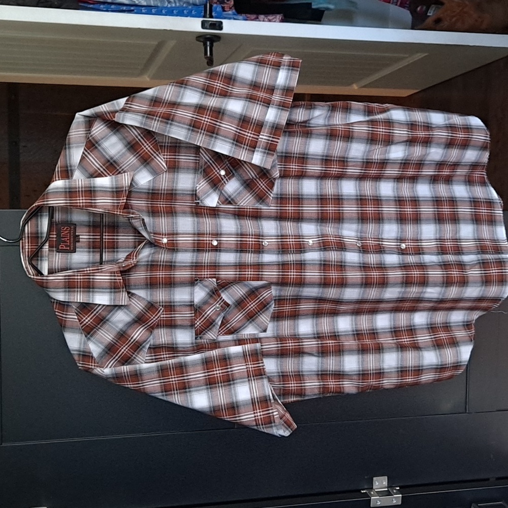 Plains Western Wear Short Sleeve Snap up XL